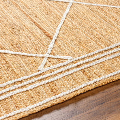 Luci UCI-2303 Indoor/Outdoor Rug by Livabliss in tan. Made from main: 100% jute in a unique style.