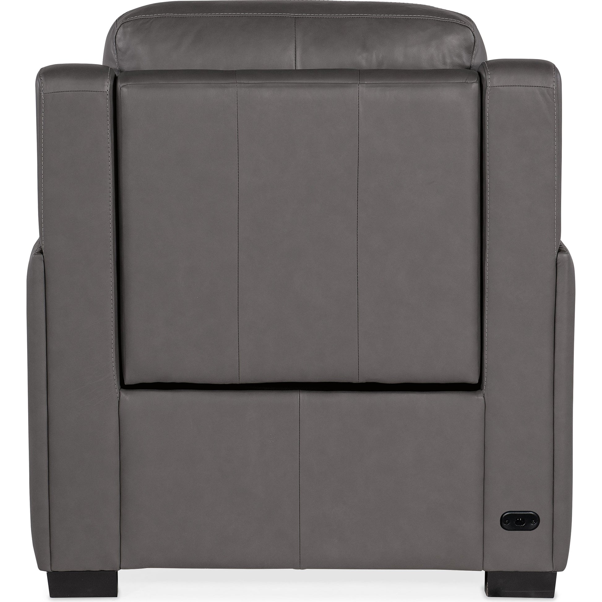 McKinley Power Recliner by Hooker Furniture in candid spice and dark wood. Made from leather in a traditional style.