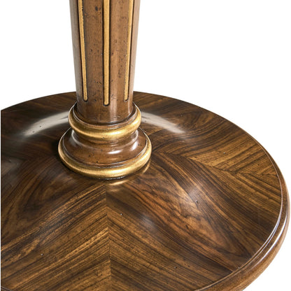 Trianon Accent Table by Jonathan Charles in oak leaf parquetry. Made from local mahogany, marquetry veneer, mdf in a traditional style.
