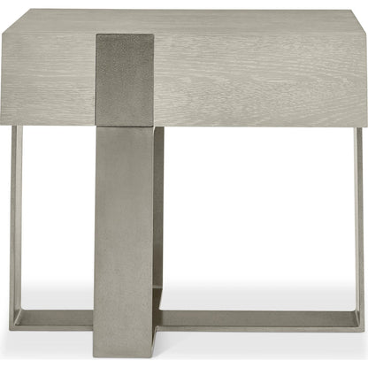 Tempo Nightstand by Bernhardt in beige. Made from wood, metal in a unique style.