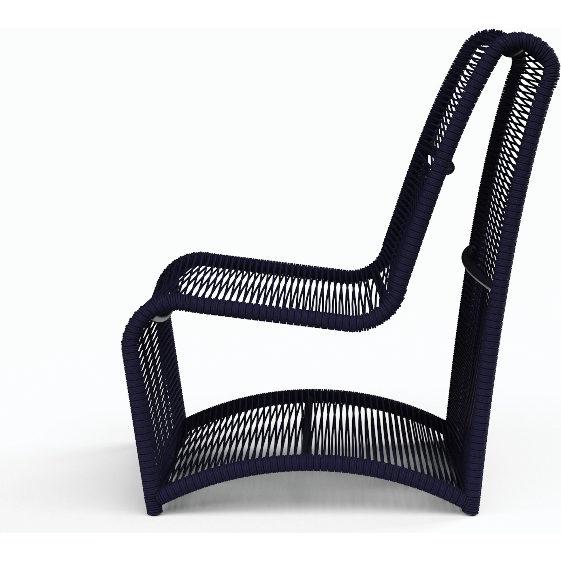 Milano Outdoor Armless Club Chair by Sunset West. Made from olefin rope in a coastal style.