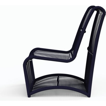 Milano Outdoor Armless Club Chair by Sunset West. Made from olefin rope in a coastal style.