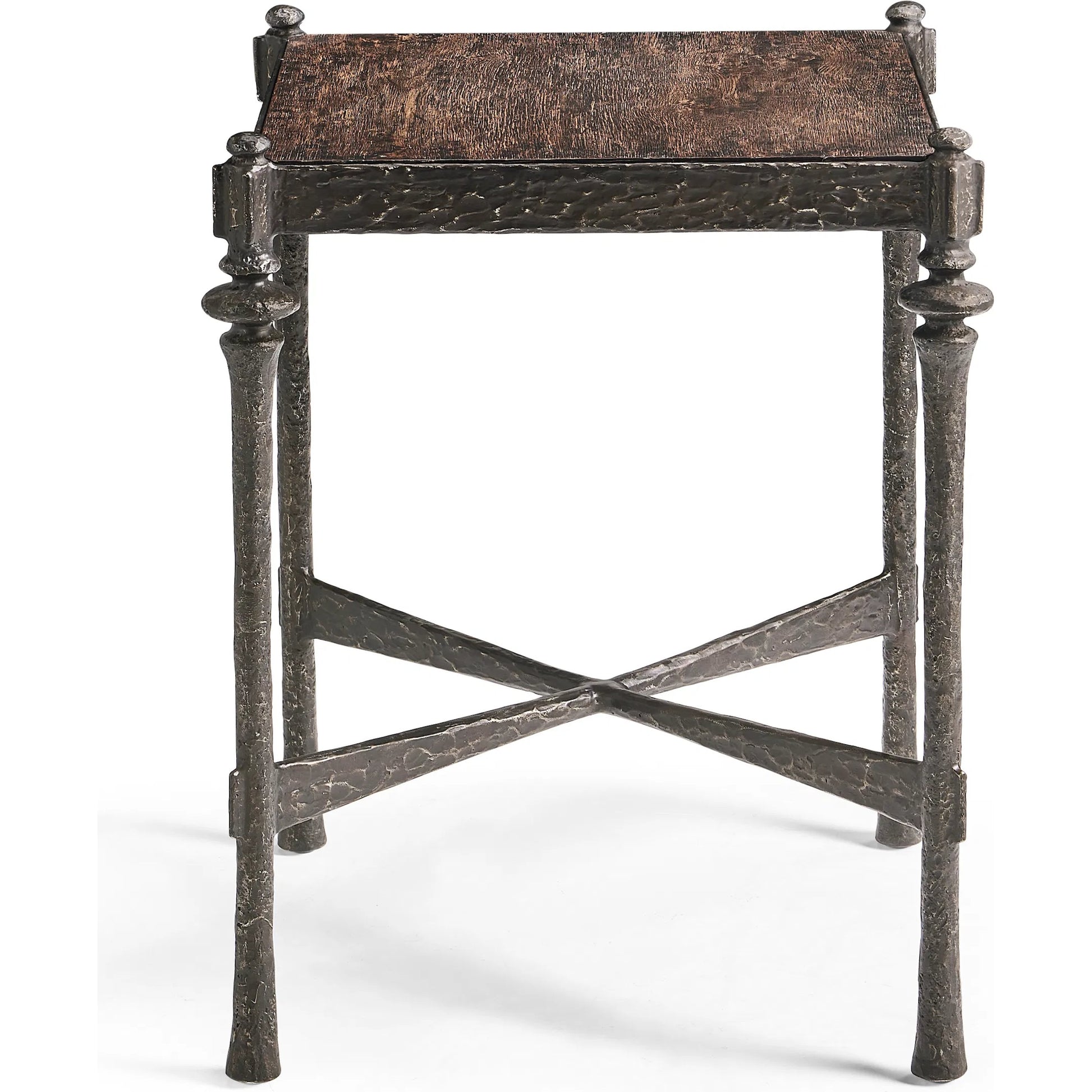Terravita Square Side Table by Jonathan Charles in black caldera oak. Made from oak veneer in a cottage & farmhouse style.