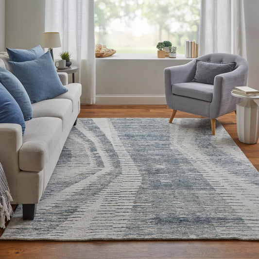 Brighton Rug - 69CGF by Feizy in ivory, blue, gray. Made from wool, viscose in a unique style.