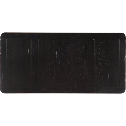 Bristowe Executive Desk by Hooker Furniture in tuxedo black. Made from pecan veneers in a unique style.