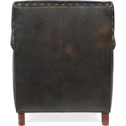 Potter Club Chair by Hooker Furniture. Made from leather in a traditional style.