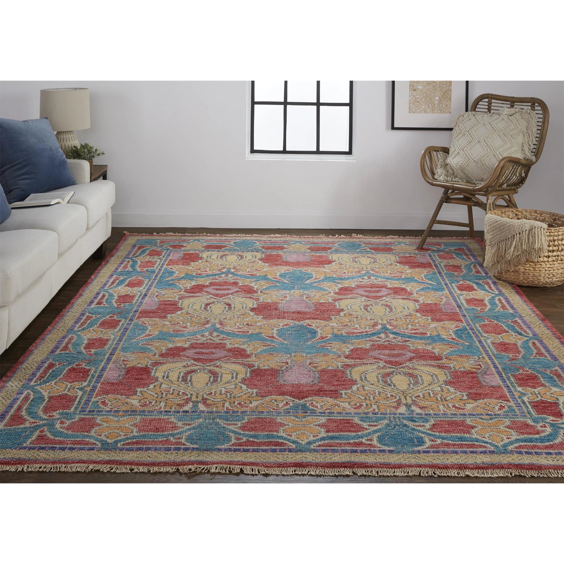 Beall Traditional Oriental Rug - 6633F by Feizy in blue, red, yellow. Made from wool in a unique style.