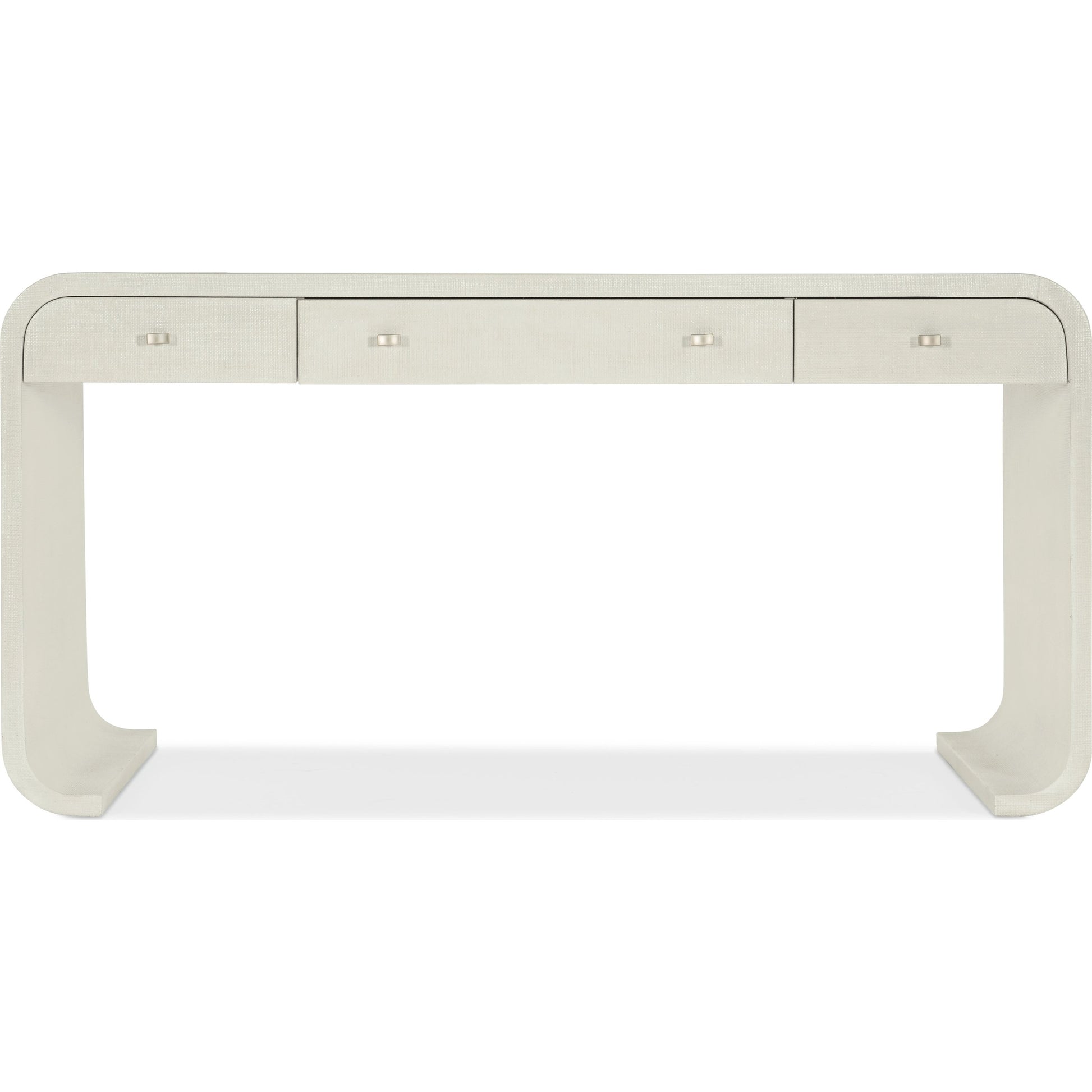 Serenity Bayport Writing Desk by Hooker Furniture in sand dollar, champagne. Made from wood, raffia in a modern style.