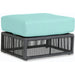 Milano Outdoor Ottoman by Sunset West in slate. Made from olefin rope in a coastal style.