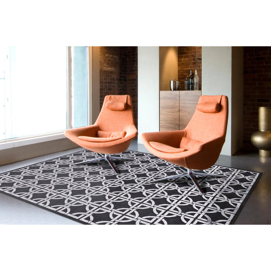 Dim Sum Rug - 6071F by Feizy in black, silver. Made from wool in a unique style.