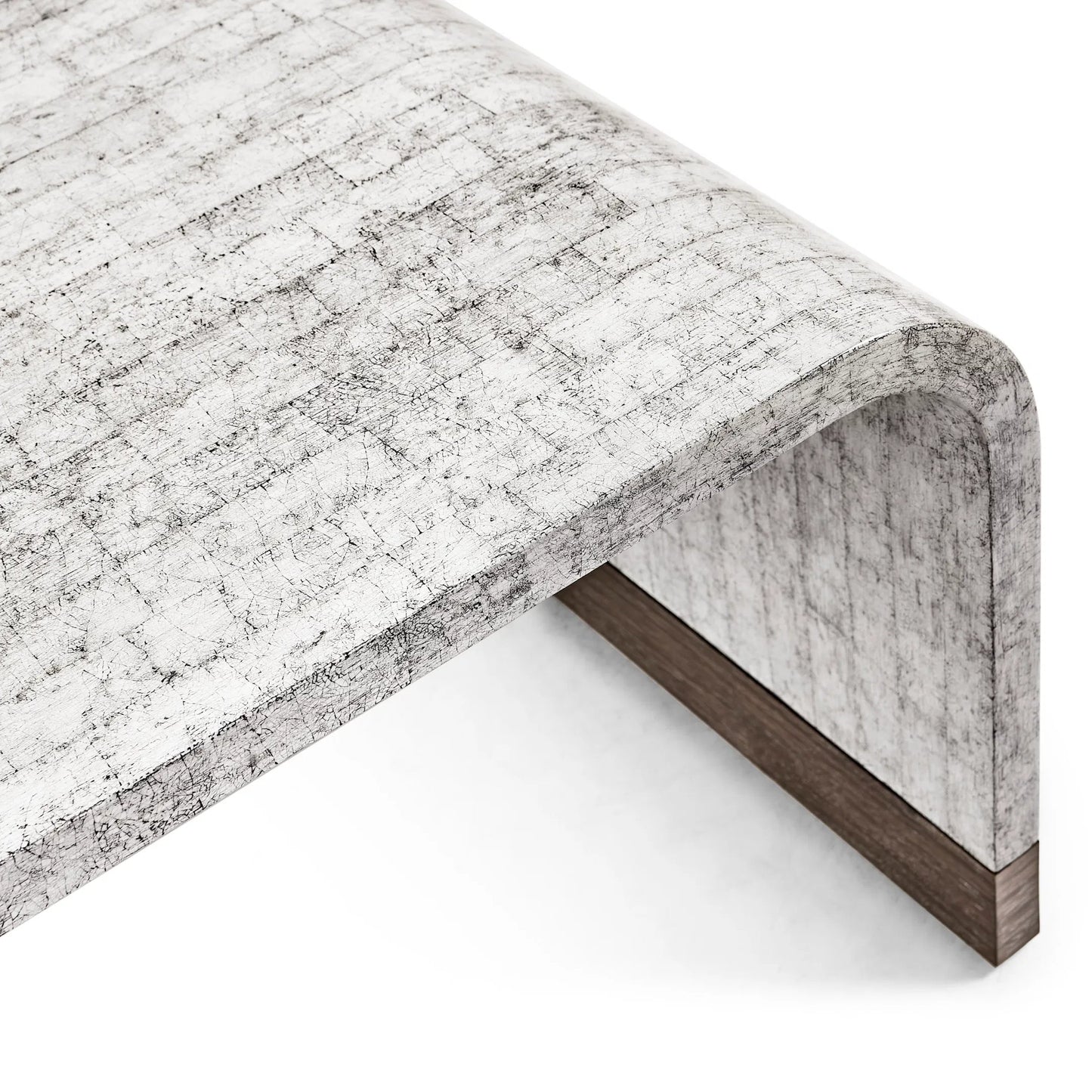 006 SI-2462597 | Closeup | Gaia Rectangular Coffee Table by Jonathan Charles in white smoke eggshell. Made from egg shell in a modern style.