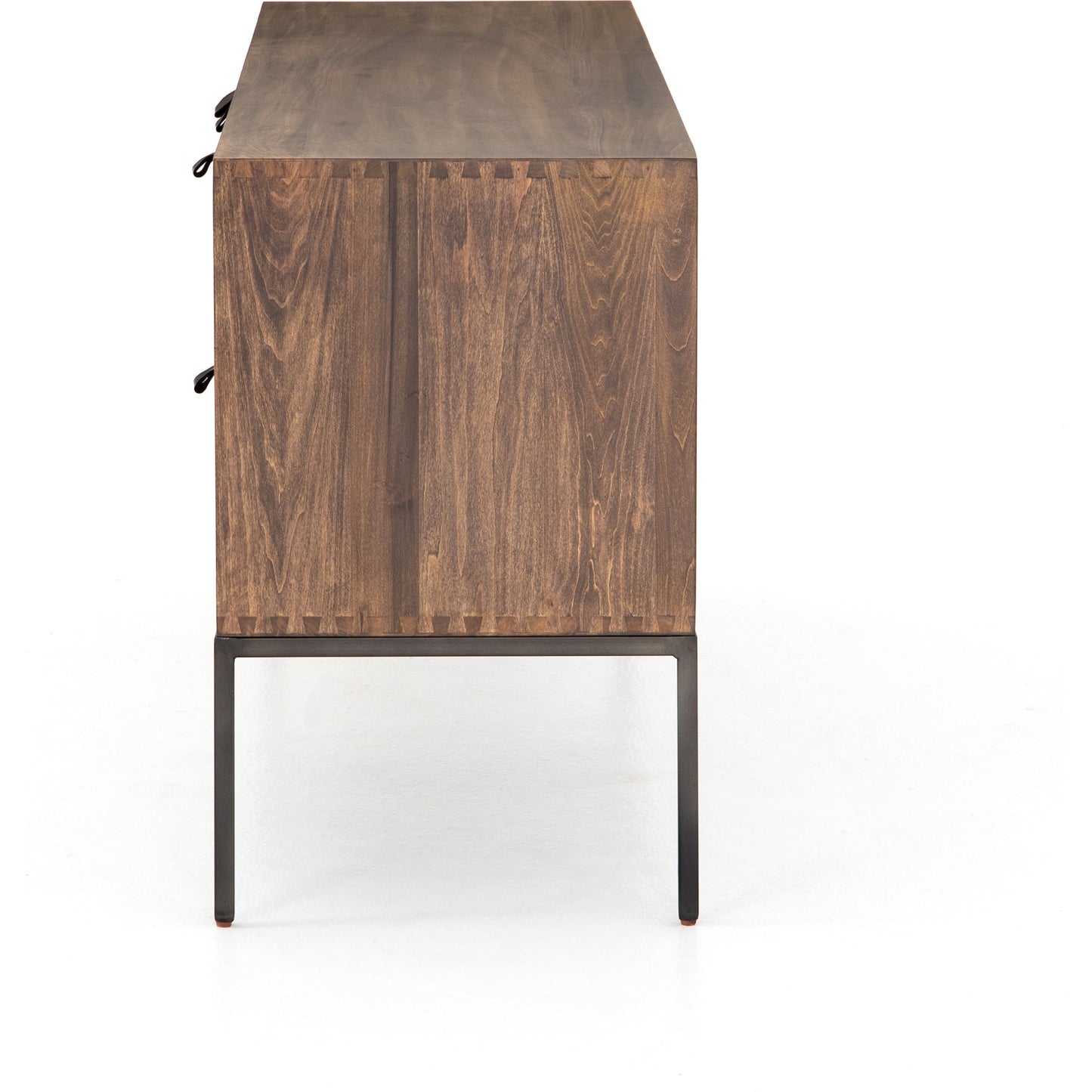 009 SR-369269 | Additional Silo | Trey Media Console by Four Hands. Made from solid poplar, top grain leather, iron in a modern style.