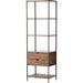 Trey Bookshelf by Four Hands. Made from iron, top grain leather, solid poplar in a modern style.