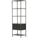 Trey Bookshelf by Four Hands. Made from iron, top grain leather, solid poplar in a modern style.