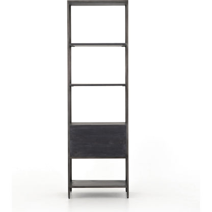 Trey Bookshelf by Four Hands. Made from iron, top grain leather, solid poplar in a modern style.