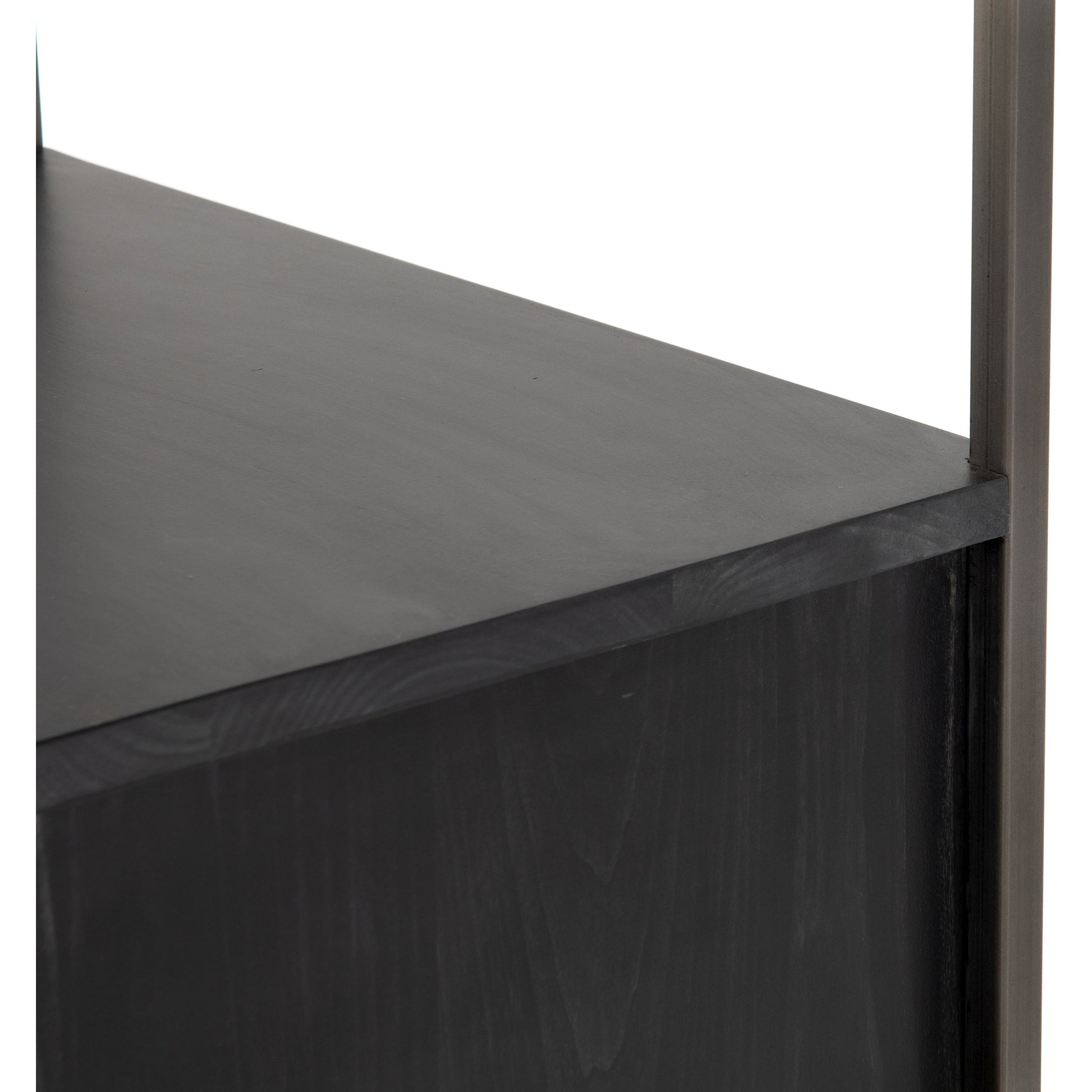 Trey Bookshelf by Four Hands. Made from iron, top grain leather, solid poplar in a modern style.
