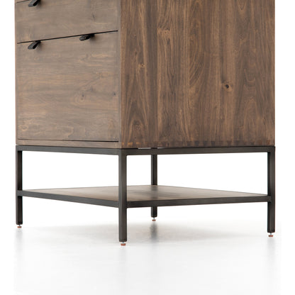 Trey Modular Filing Cabinet by Four Hands. Made from solid poplar, top grain leather, iron in a modern style.