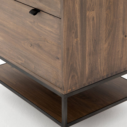 Trey Modular Filing Cabinet by Four Hands. Made from solid poplar, top grain leather, iron in a modern style.