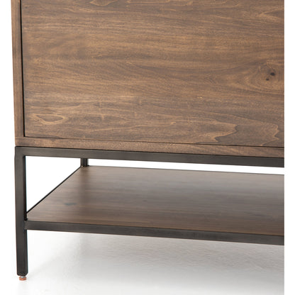 Trey Modular Filing Cabinet by Four Hands. Made from solid poplar, top grain leather, iron in a modern style.