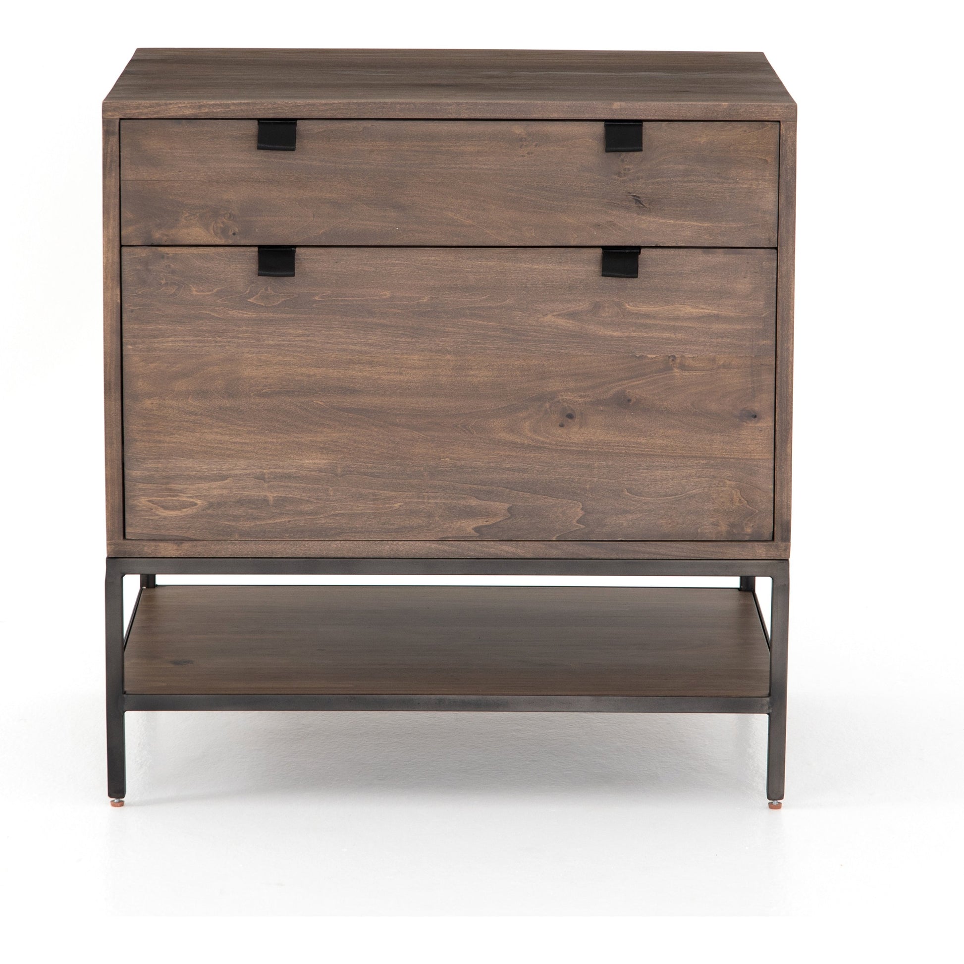 Trey Modular Filing Cabinet by Four Hands. Made from solid poplar, top grain leather, iron in a modern style.