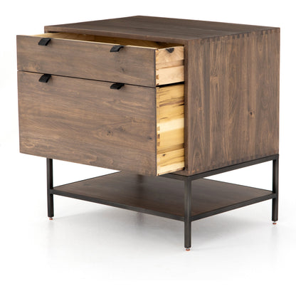 Trey Modular Filing Cabinet by Four Hands. Made from solid poplar, top grain leather, iron in a modern style.