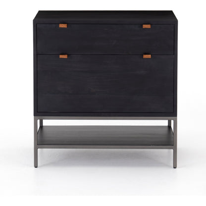 Trey Modular Filing Cabinet by Four Hands. Made from solid poplar, top grain leather, iron in a modern style.
