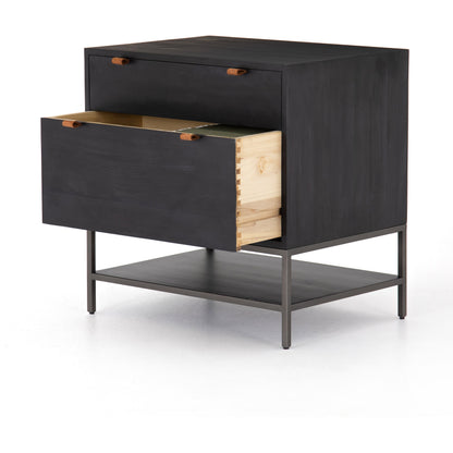 Trey Modular Filing Cabinet by Four Hands. Made from solid poplar, top grain leather, iron in a modern style.