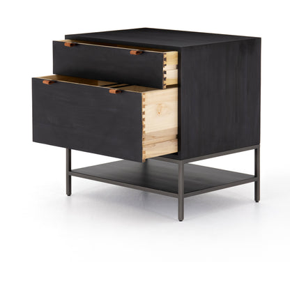 Trey Modular Filing Cabinet by Four Hands. Made from solid poplar, top grain leather, iron in a modern style.