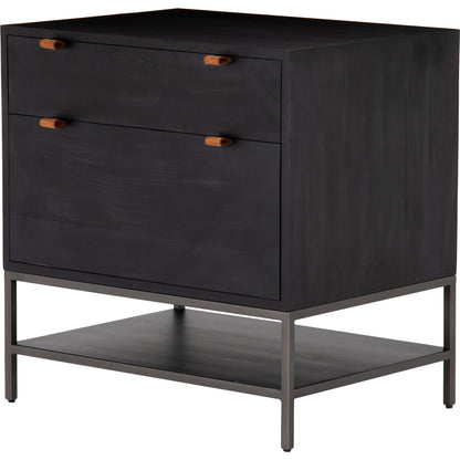 Trey Modular Filing Cabinet by Four Hands. Made from solid poplar, top grain leather, iron in a modern style.