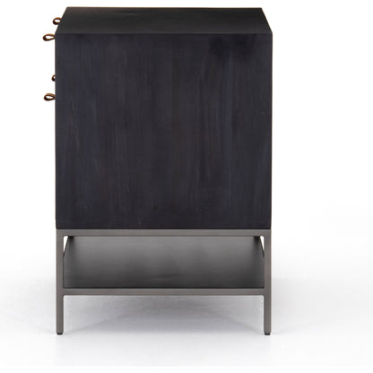 Trey Modular Filing Cabinet by Four Hands. Made from solid poplar, top grain leather, iron in a modern style.