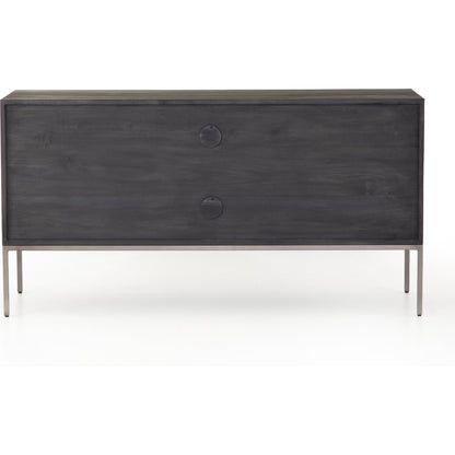 Trey Modular Filing Credenza by Four Hands. Made from solid poplar, top grain leather, iron in a modern style.