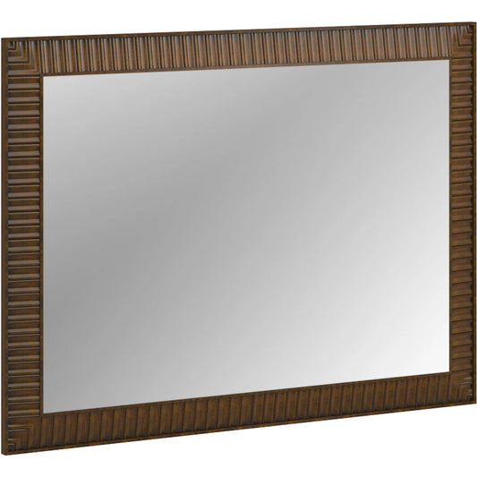 Eave Landscape Mirror by A.R.T. Furniture in hazelnut. Made from poplar, parawood solids, walnut veneer in a unique style.