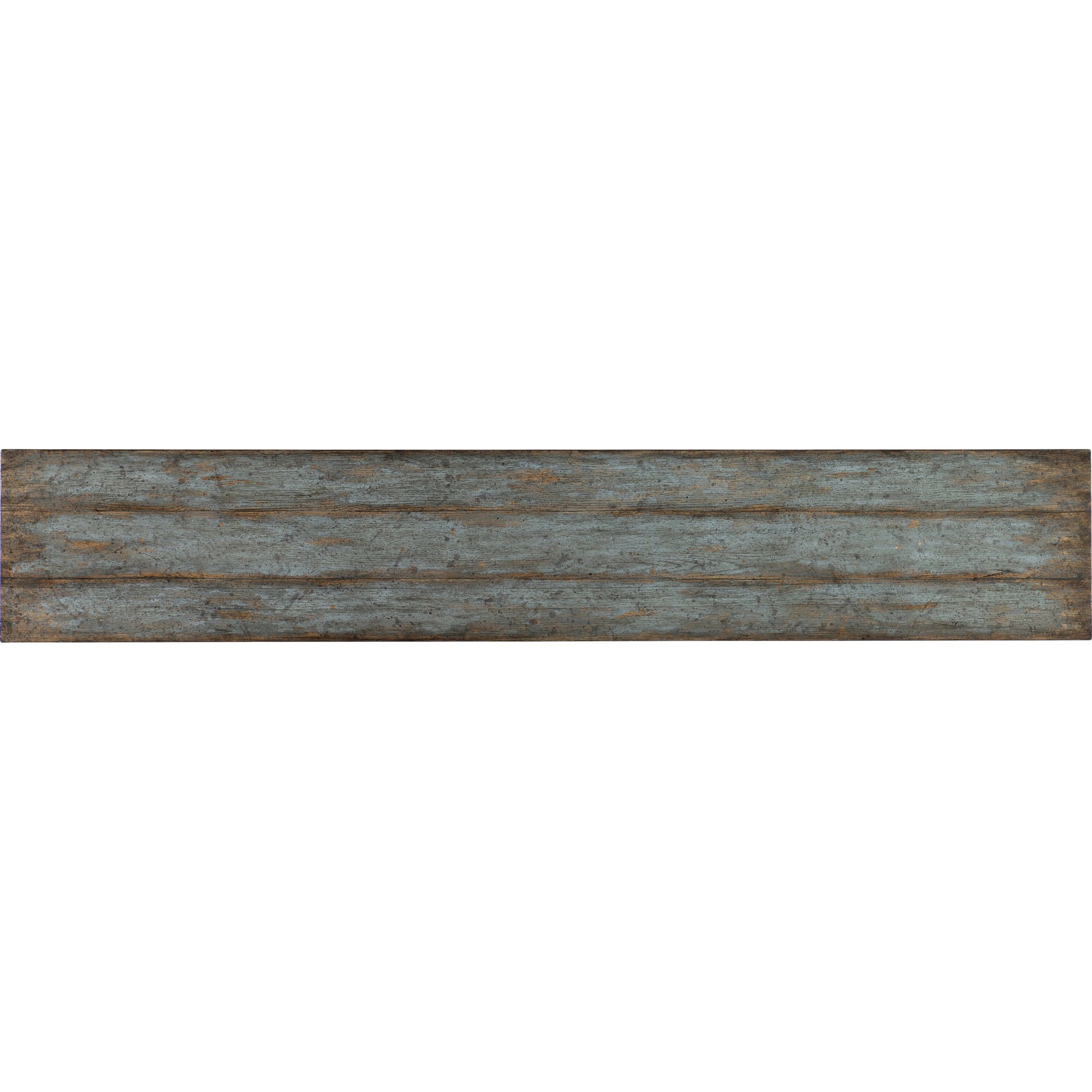 La Grange Burnham Console by Hooker Furniture in blue bonnet. Made from pecky hickory veneers, nailheads, solid-wood edge top in a modern style.