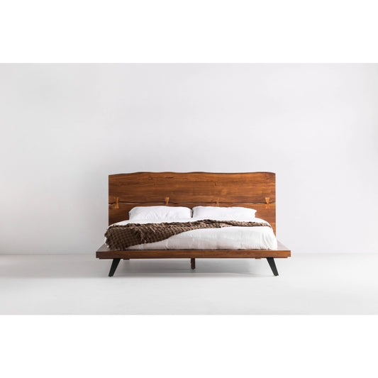 Madagascar Platform Bed by Moe's Home Collection. Made from solid acacia, steel legs, wood slats in a modern style.