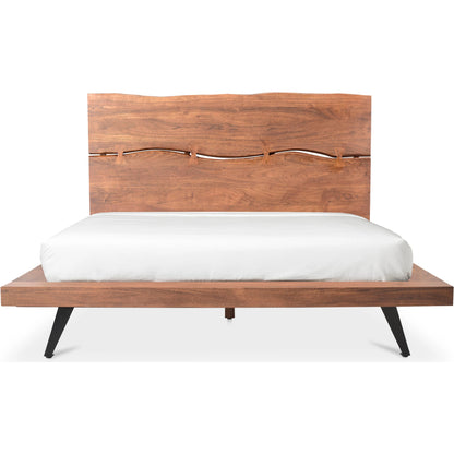 Madagascar Platform Bed by Moe's Home Collection. Made from solid acacia, steel legs, wood slats in a modern style.
