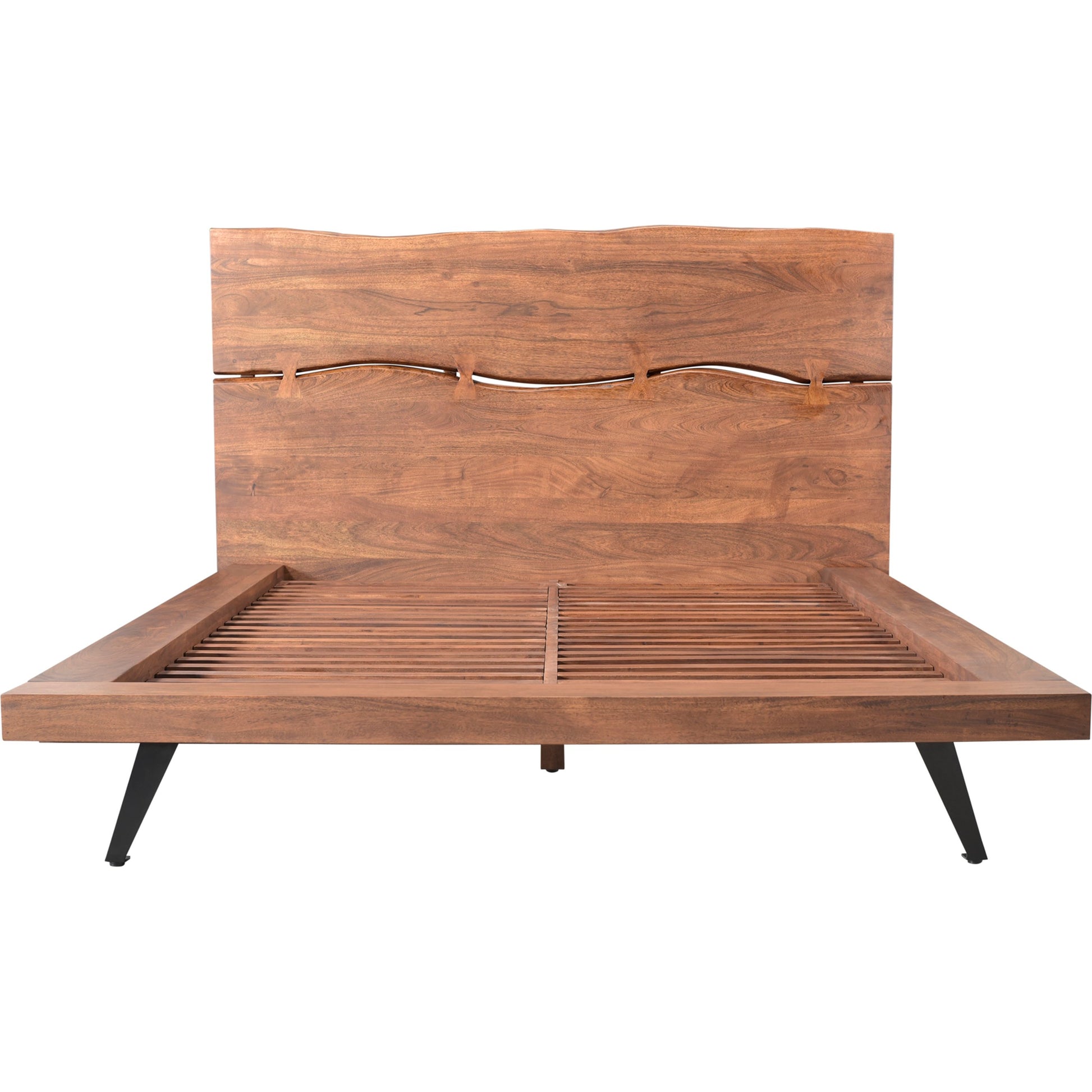 Madagascar Platform Bed by Moe's Home Collection. Made from solid acacia, steel legs, wood slats in a modern style.