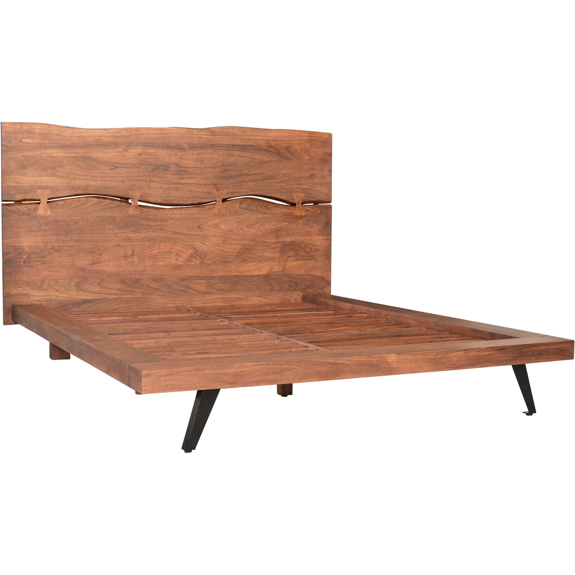 Madagascar Platform Bed by Moe's Home Collection. Made from solid acacia, steel legs, wood slats in a modern style.