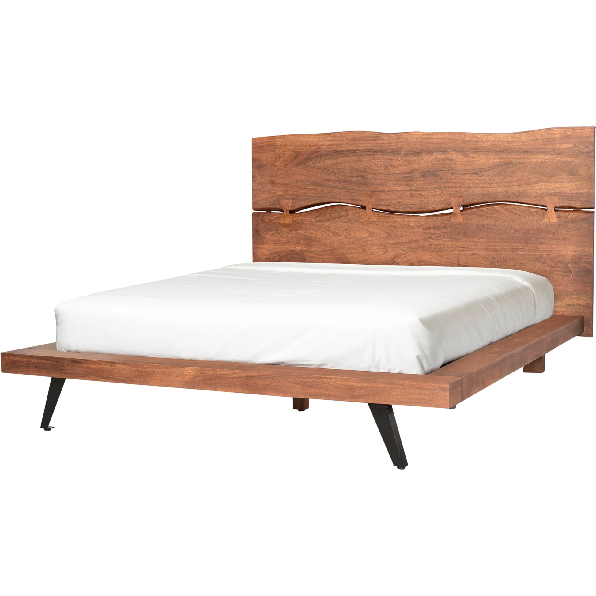 Madagascar Platform Bed by Moe's Home Collection. Made from solid acacia, steel legs, wood slats in a modern style.