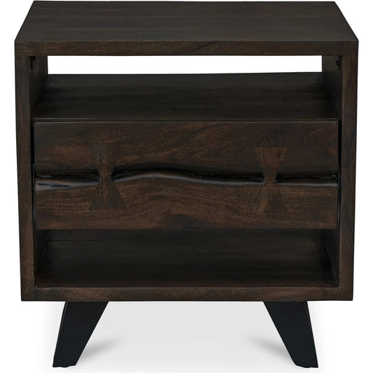 001 SI-2441484 | Primary Silo | Madagascar Nightstand by Moe's Home Collection in brown. Made from acacia wood, iron in a unique style.