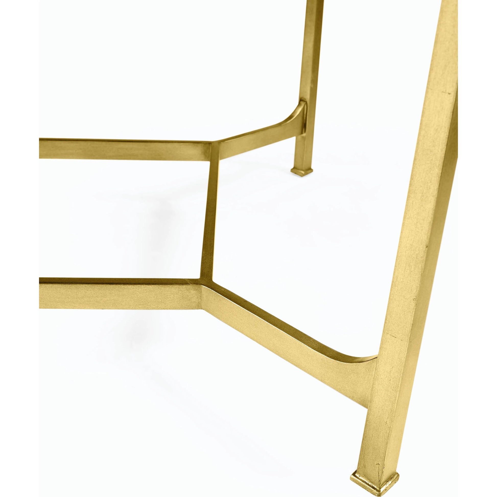 Luxe Cocktail Table by Jonathan Charles in gold and gilded iron. Made from iron in a modern style.