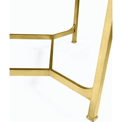 Luxe Cocktail Table by Jonathan Charles in gold and gilded iron. Made from iron in a modern style.