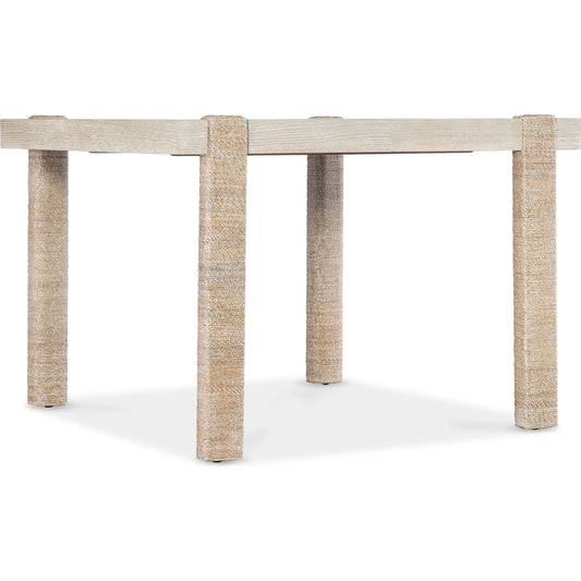 Commerce and Market Seaside Rectangle Dining Table by Hooker Furniture in light wood. Made from oak veneers, rope in a cottage & farmhouse style.
