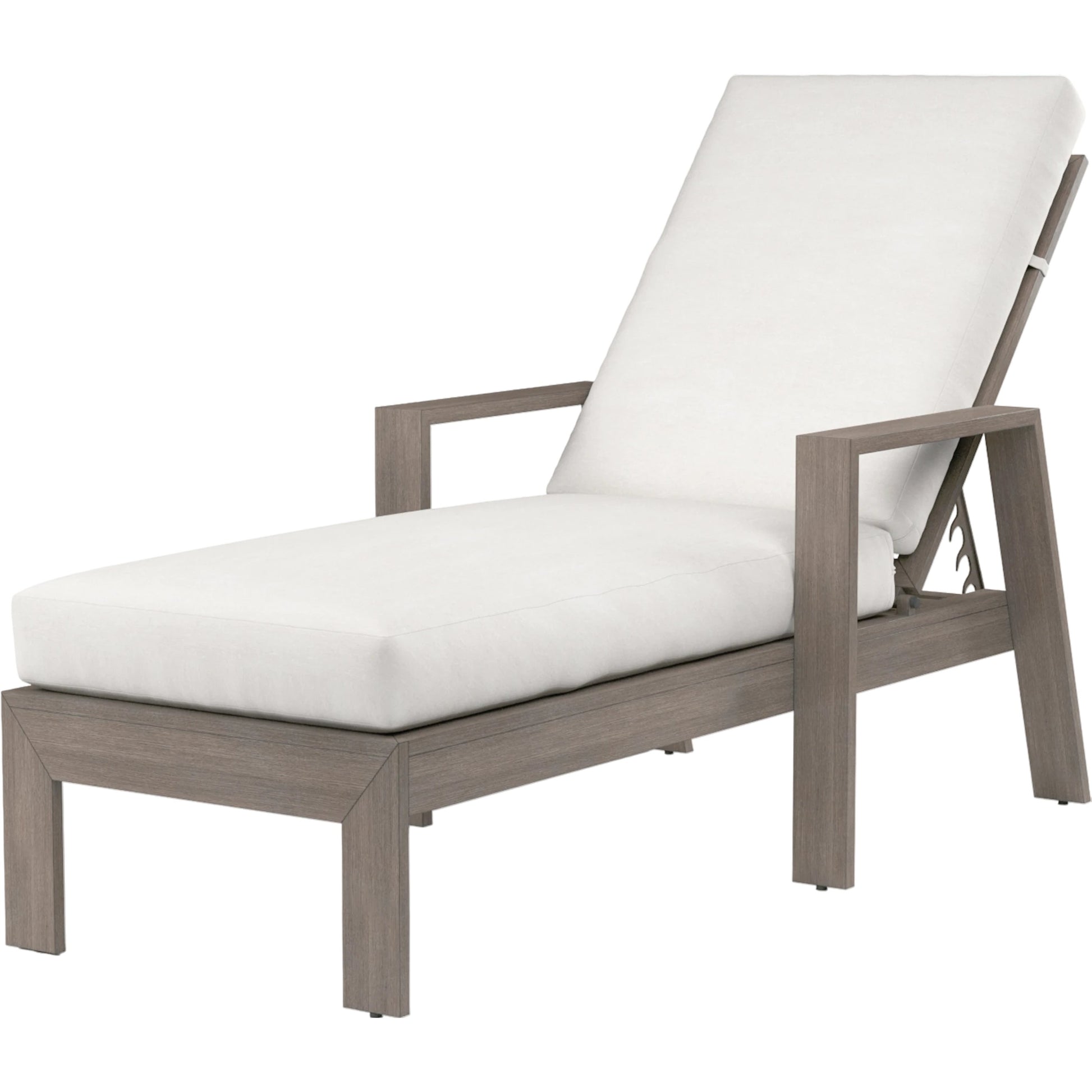 Laguna Outdoor Double Chaise Lounge by Sunset West in browns. Made from aluminum in a modern style.
