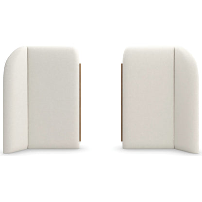 Malta Upholstered Bed Panels by Caracole in toasted pecan. Made from asian hardwood in a modern style.