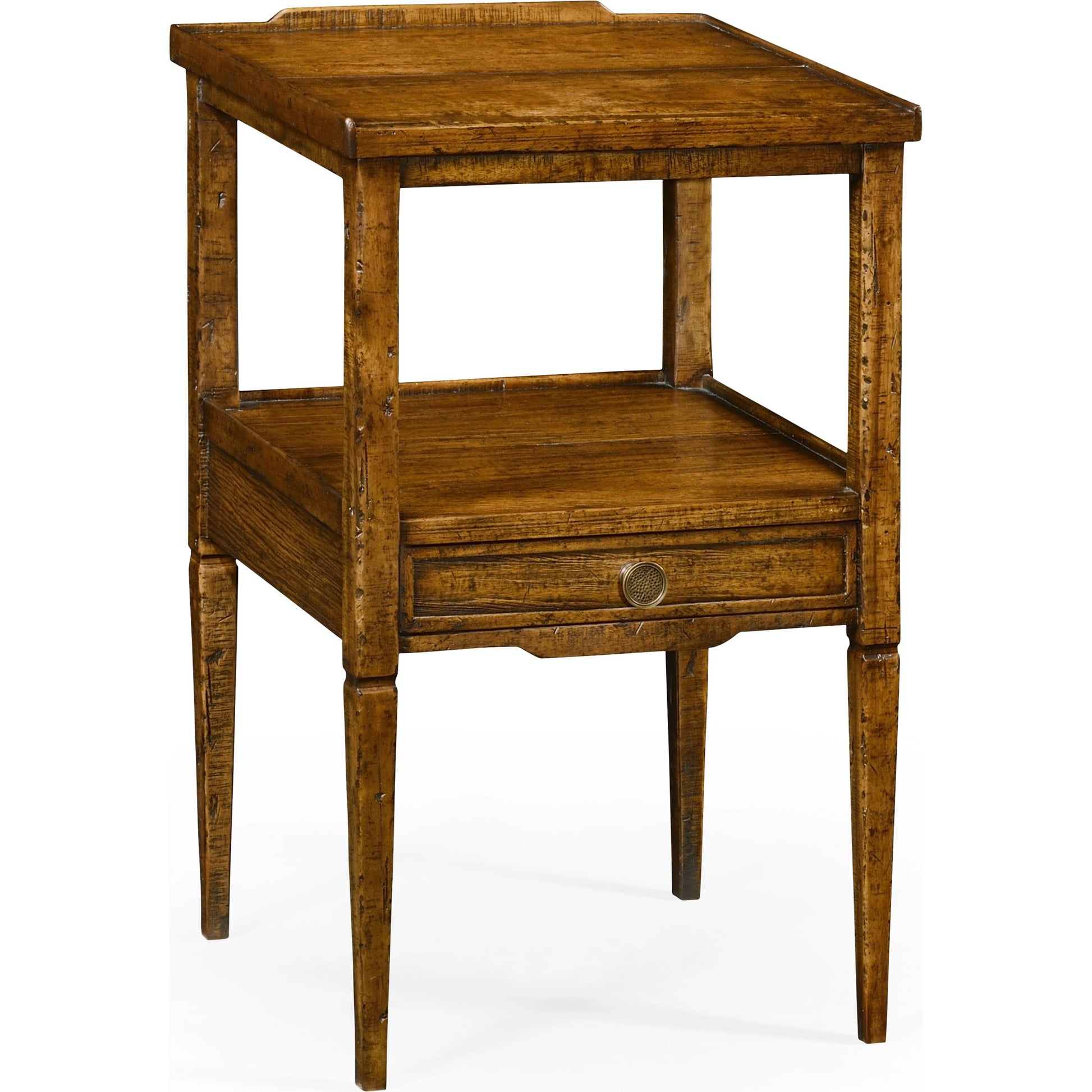 Casual Accents Country Walnut Square End Table by Jonathan Charles in brown and country farmhouse walnut. Made from acacia in a traditional style.