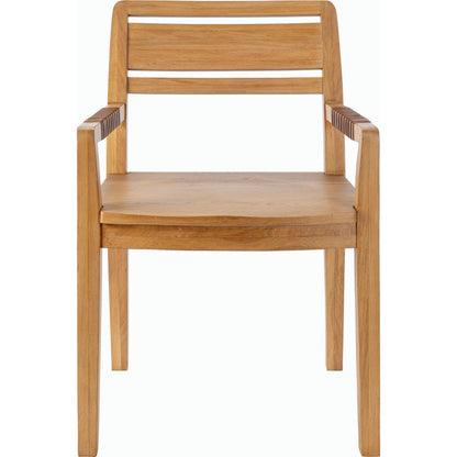 Uintah Dining Chair by Surya in tan, brown and polished. Made from top: oak, base: leather in a modern style.