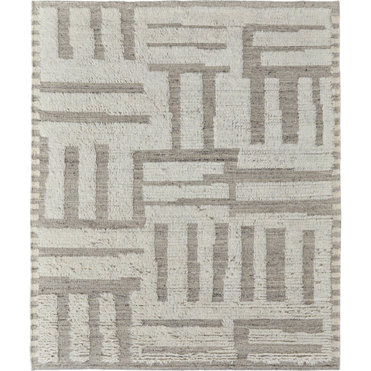 Ashby Transitional Geometric Rug - 8909F by Feizy in gray, ivory. Made from wool in a unique style.