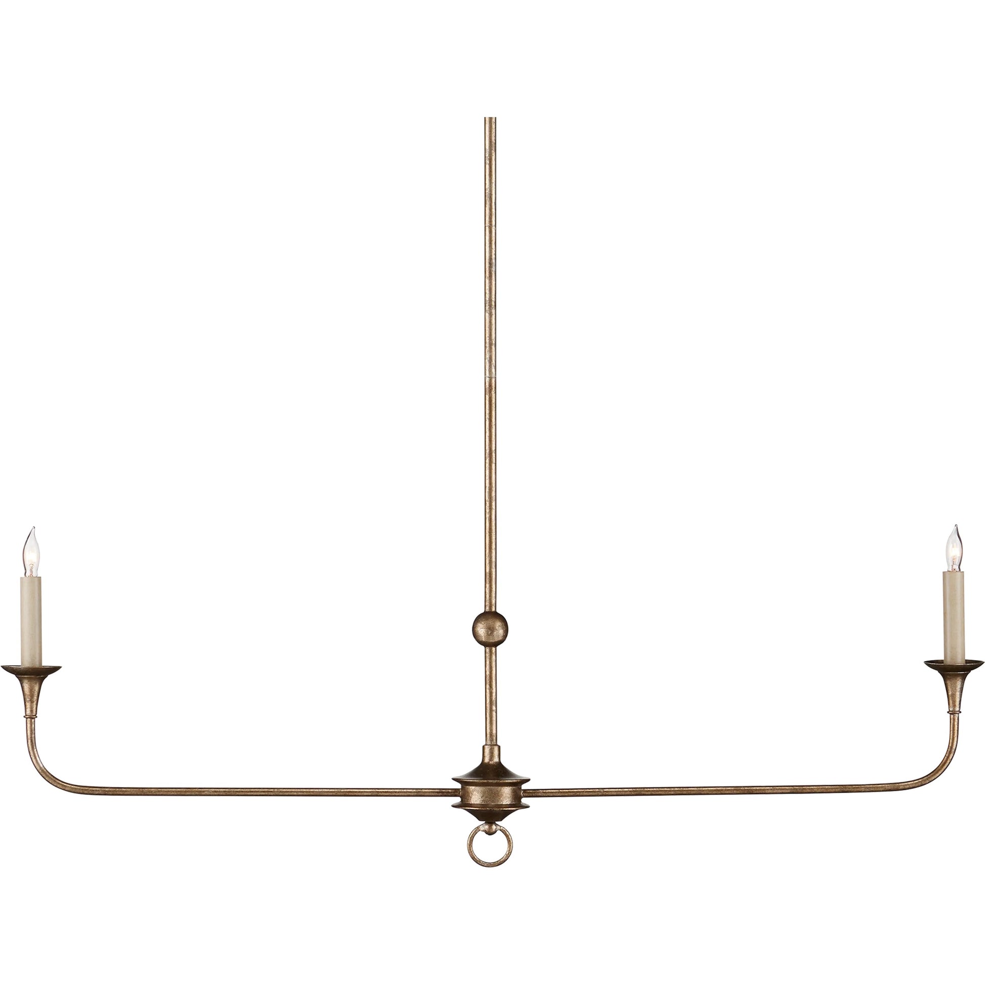 Nottaway Linear Chandelier by Currey and Company. Made from wrought iron in a traditional style.