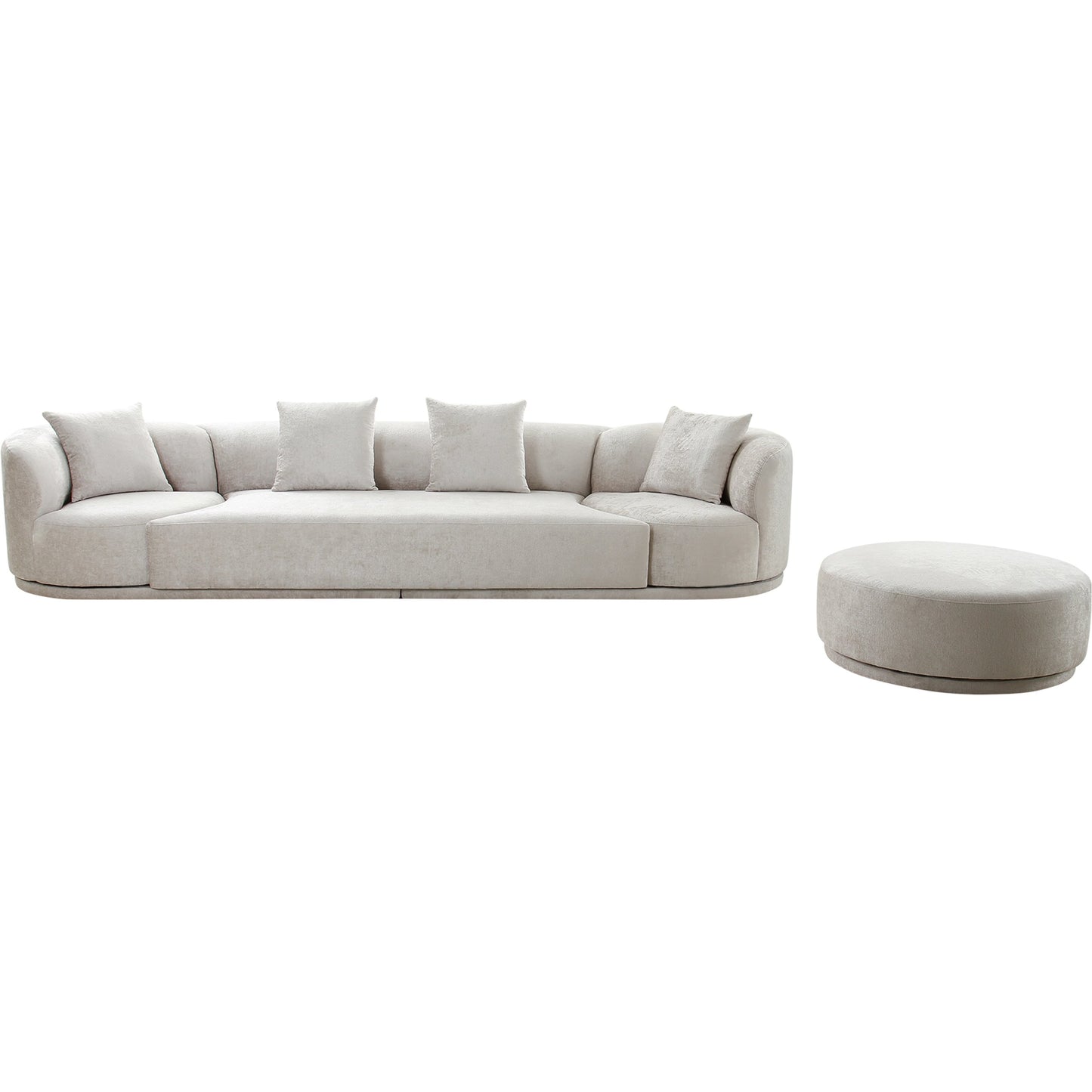 002 SI-2030335 | Additional Silo | Cielo 4 Piece Living Room Set by Pasargad Home in warm grey. Made from polyester fabric in a modern style.