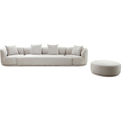 Cielo 4 Piece Living Room Set by Pasargad Home in warm grey. Made from polyester fabric in a modern style.